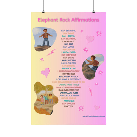 The Elephant Rock Affirmations Poster (Pink)