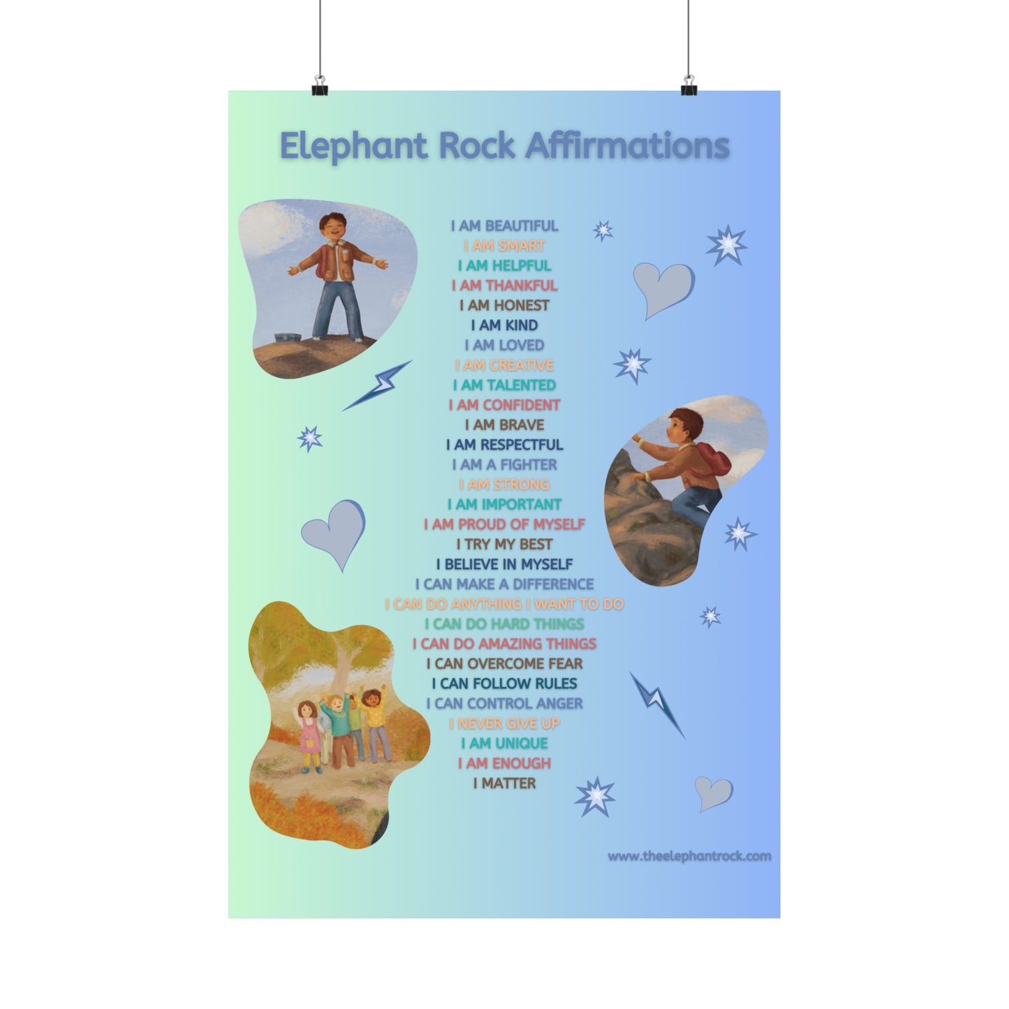 The Elephant Rock Affirmations Poster (Blue)